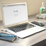 Laptop displaying the Google search page